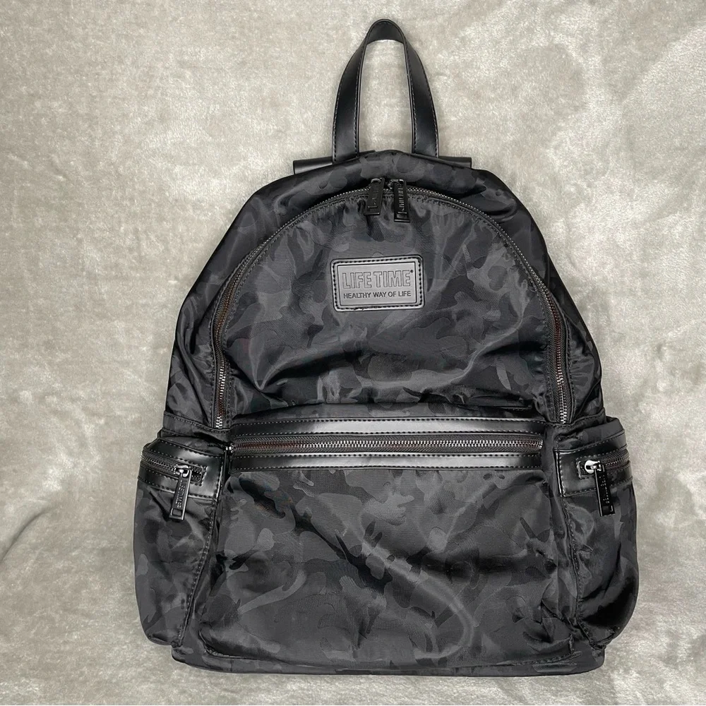 Life Time Black Camouflage Backpack Heavy Duty Everyday Carry OS